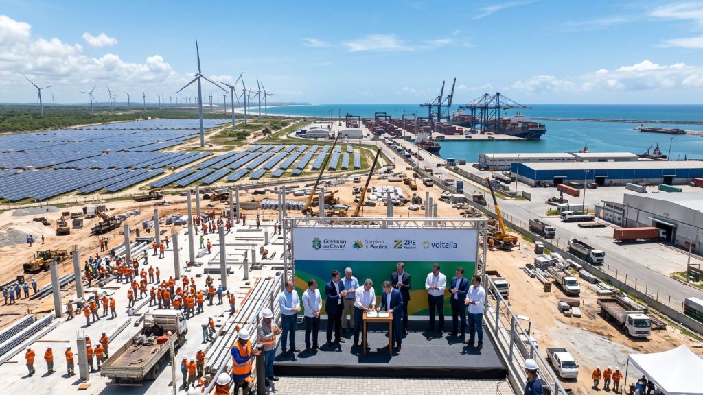 Projeto de R$ 181,7 bilhões da Voltalia é aprovado para a ZPE do Pecém, prevê 2,3 mil empregos e expansão de energia solar e eólica