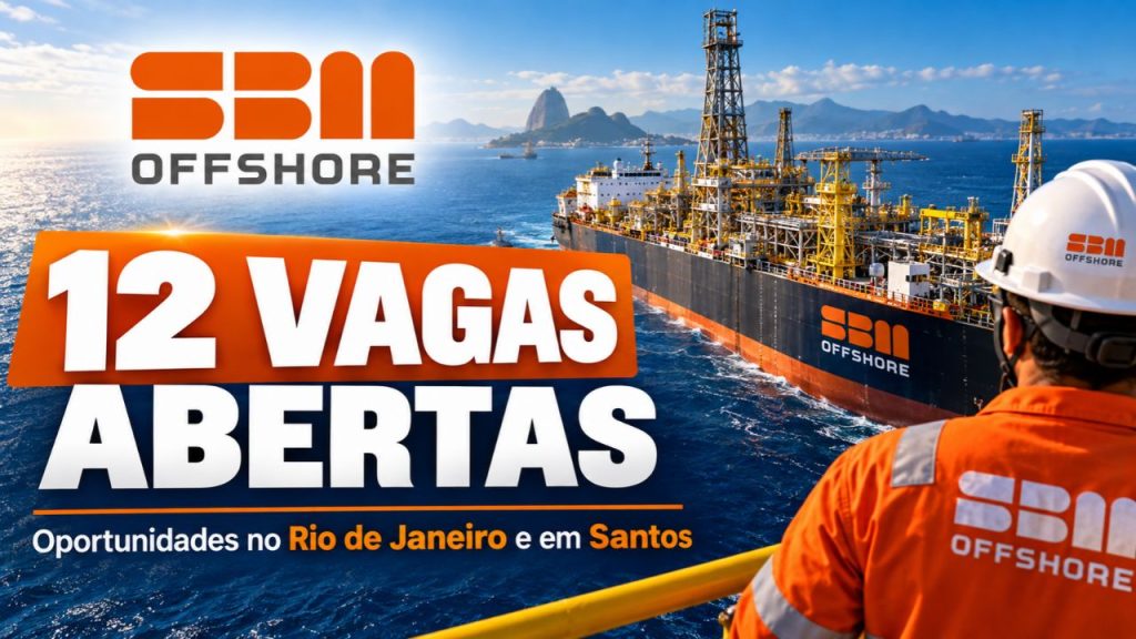 SBM Offshore está com 12 vagas abertas no Brasil e procura profissionais para engenharia, manutenção offshore, instrumentação, construção, logística, TI e operações, com oportunidades concentradas no Rio de Janeiro e em Santos SBM Offshore está com 12 vagas abertas no Brasil e procura profissionais para engenharia, manutenção offshore, instrumentação, construção, logística, TI e operações, com oportunidades concentradas no Rio de Janeiro e em Santos