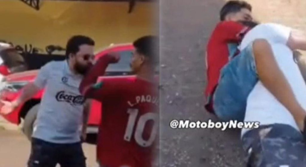 Após derrubar moto e tentar agressão, motorista leva “mata-leão” de entregador no Acre; veja vídeo