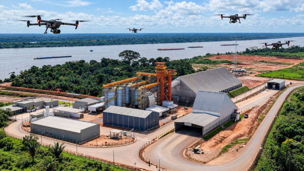 Antaq utiliza drones para fiscalizar obras portuárias em Porto Velho, acompanhar investimentos da Cargill e identificar possíveis irregularidades ambientais.