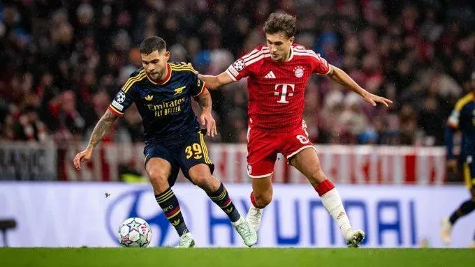 Champions: Arsenal reage no fim e busca empate contra o Bayern de Munique Champions: Arsenal reage no fim e busca empate contra o Bayern de Munique