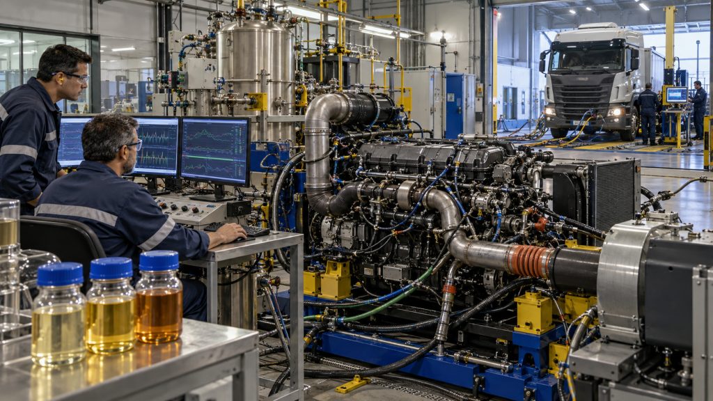 Biodiesel brasileiro entra em teste em 16 laboratórios, movimenta 320 mil litros e mais de 20 equipamentos enquanto setor tenta abrir caminho do B15 atual para misturas de até B25