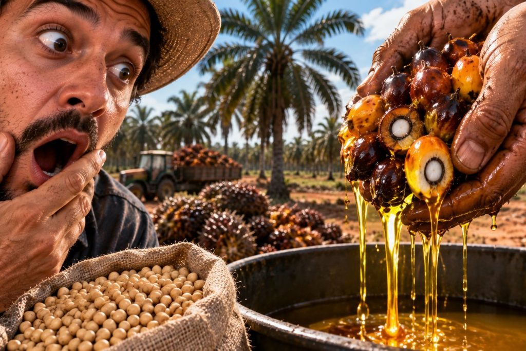 Palmeira que cresce em pastagens degradadas pode produzir até dez vezes mais óleo que a soja por hectare, segundo pesquisa da Acelen citada em vídeo