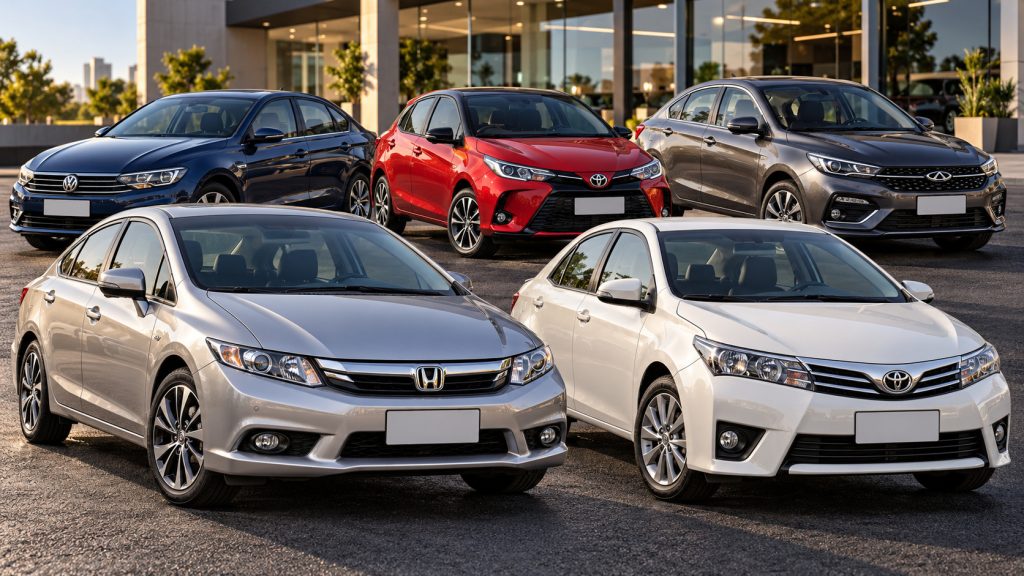 5 carros com boa reputação custam até R$ 50 mil e oferecem espaço e conforto por menos que um popular zero km