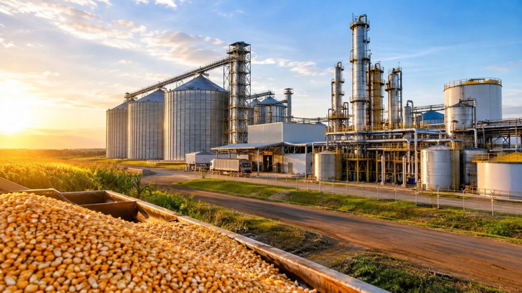 Nove usinas de etanol de milho estão prontas, mas aguardam autorização para funcionar, enquanto Centro-Sul utiliza apenas 49,6% da capacidade de produção
