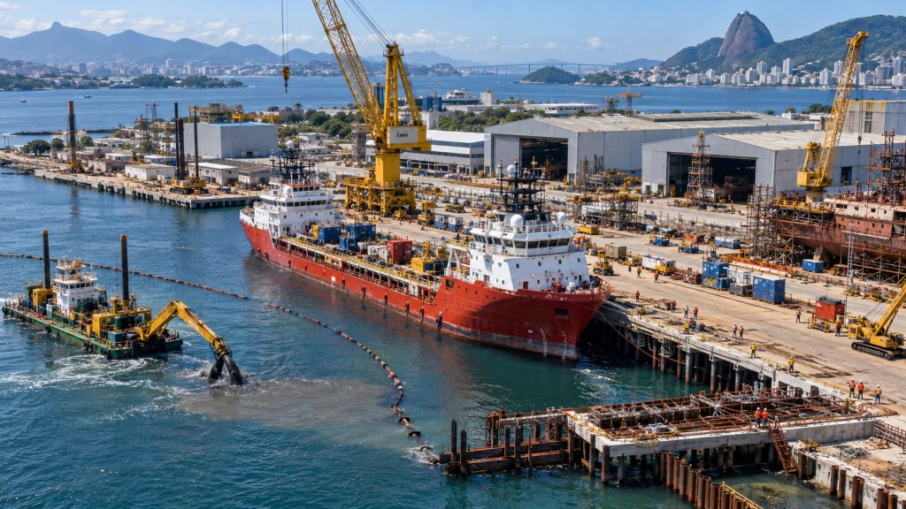 Estaleiro de Niterói entra em plano de modernização de R$ 288,9 milhões para ampliar cais, receber novos equipamentos e abrir espaço para 345 empregos na indústria naval brasileira