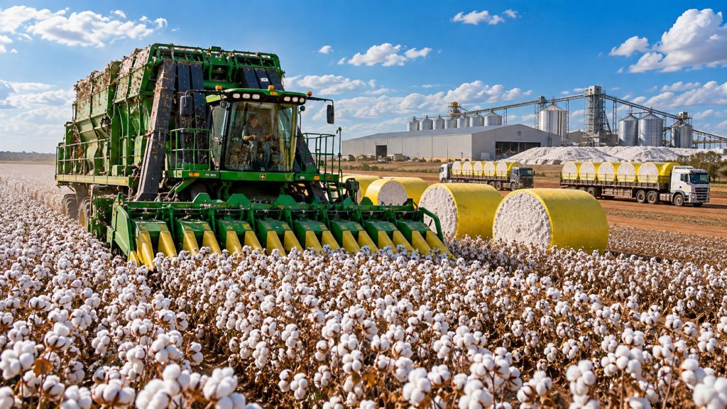 Algodão brasileiro registra salto de 27,8% na receita média diária de exportação, movimenta US$ 443 milhões em outubro e combina maior volume embarcado com valorização do produto