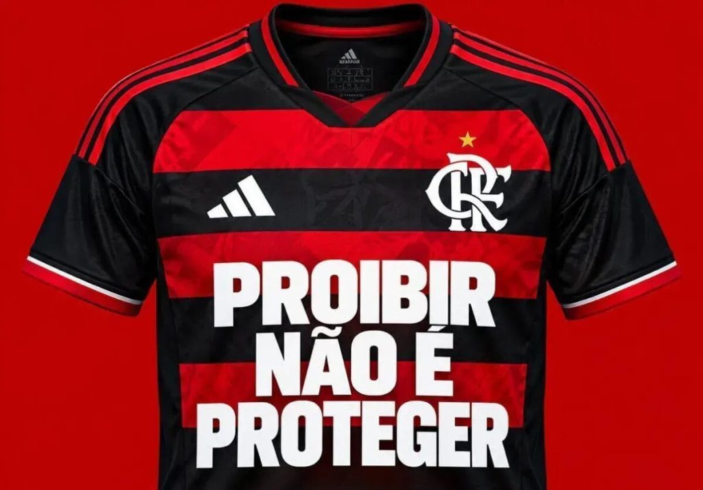 Flamengo protesta contra MP das apostas com frase na camisa Flamengo protesta contra MP das apostas com frase na camisa