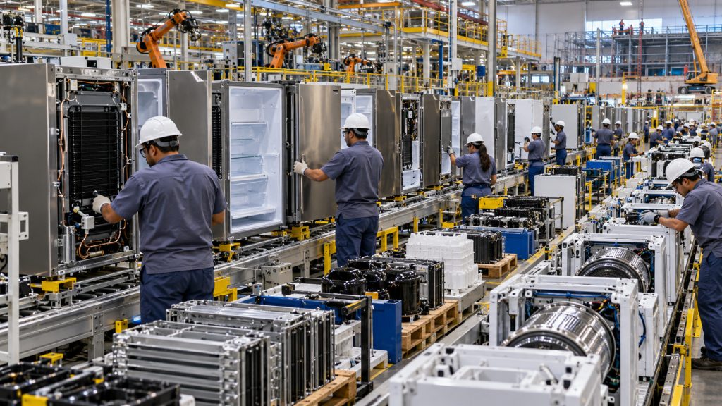 Duas gigantes chinesas negociam novas fábricas de geladeiras e lavadoras no Brasil enquanto setor supera R$ 7 bilhões em investimentos e amplia corrida pela produção local de eletrodomésticos