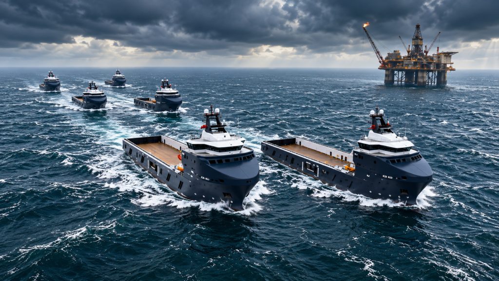 Empresa encomenda navios offshore híbridos de 84 metros, com baterias e espaço para 44 pessoas