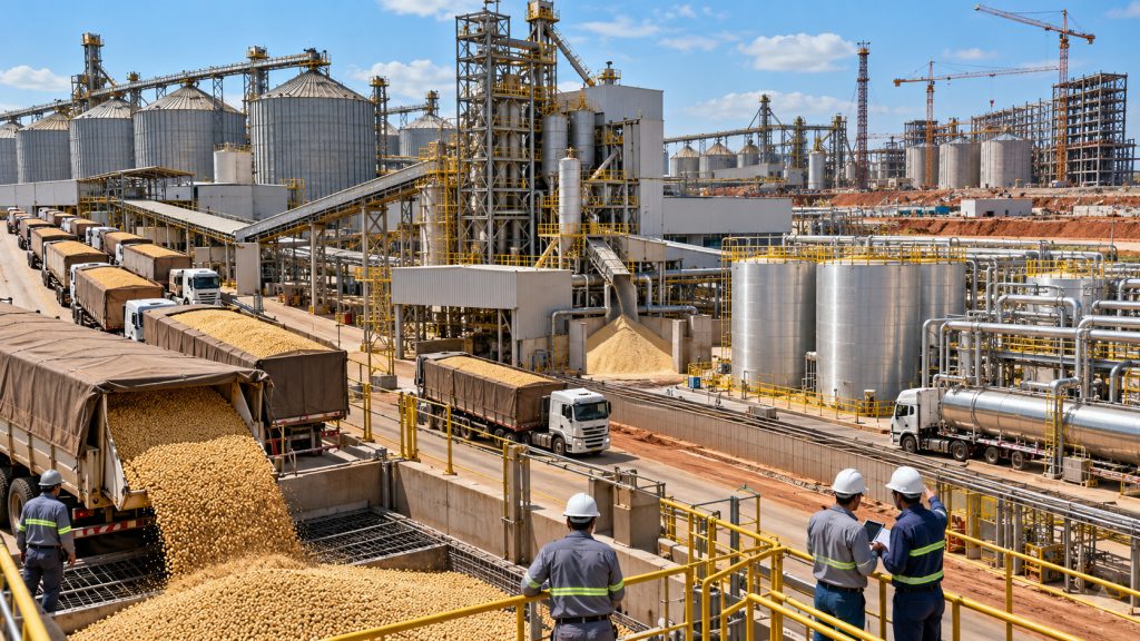 Indústria da soja acelera no Brasil, capacidade cresce 13% em um ano e setor prepara R$ 7,65 bilhões em novas fábricas e expansões para adicionar 7,4 milhões de toneladas ao processamento nacional