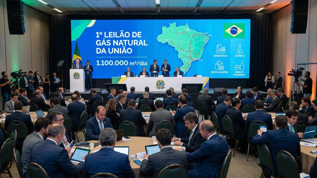 Brasil prepara seu primeiro leilão de gás natural da União e colocará 1,1 milhão de m³ por dia à disposição de siderúrgicas, químicas, fábricas de fertilizantes, vidro e cerâmica