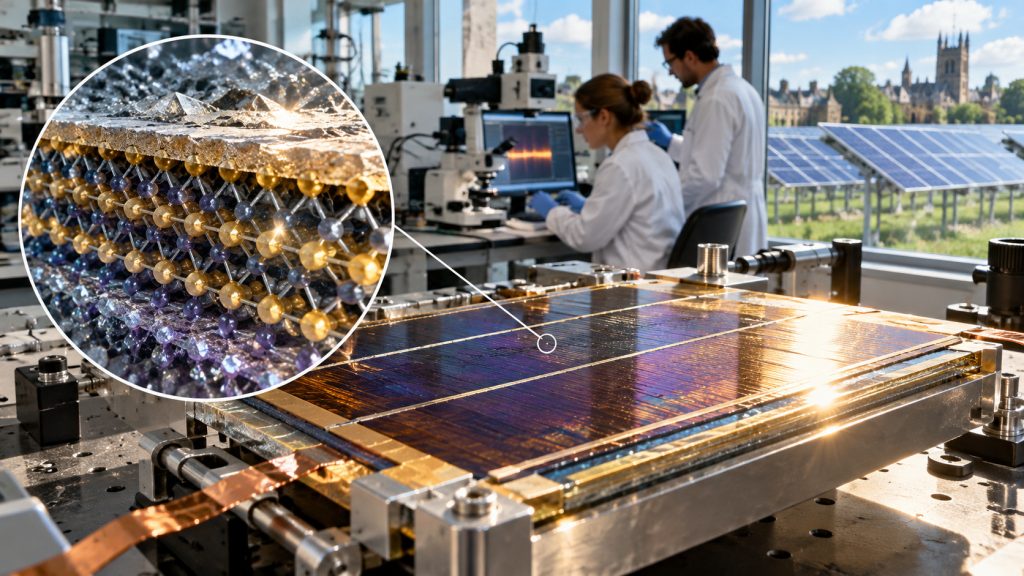 Cientistas de Oxford descobrem semicondutor que supera um dos maiores obstáculos da energia solar e pode abrir caminho para painéis capazes de gerar mais eletricidade com a mesma luz