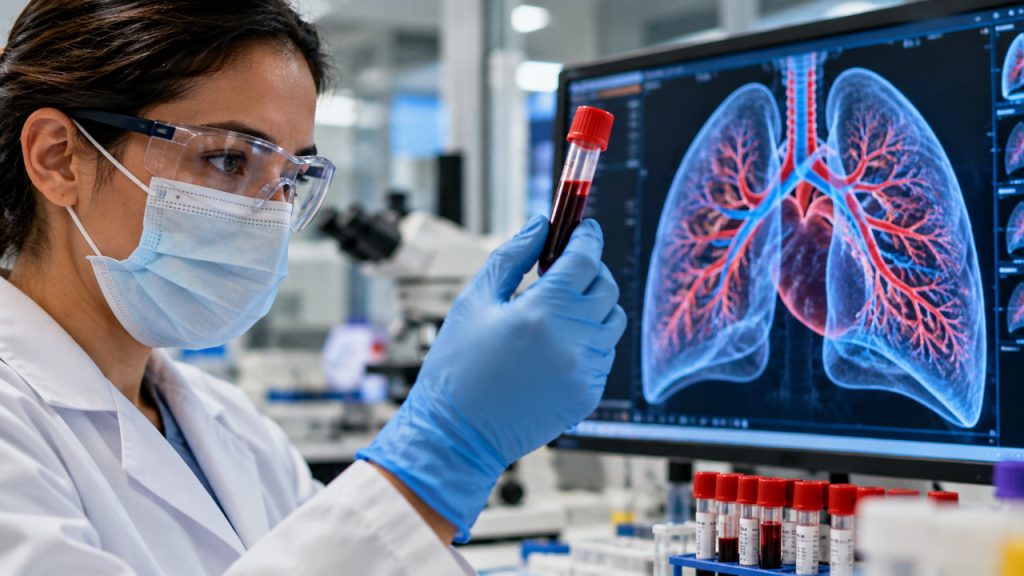 Cientistas brasileiros examinam quase 5 mil proteínas no sangue, encontram 10 sinais ligados ao risco de doença nos pulmões e abrem caminho para detectar a hipertensão pulmonar mais cedo Cientistas brasileiros examinam quase 5 mil proteínas no sangue, encontram 10 sinais ligados ao risco de doença nos pulmões e abrem caminho para detectar a hipertensão pulmonar mais cedo