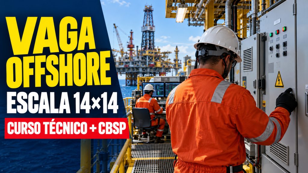 Mota-Engil abre vaga de emprego offshore no Rio de Janeiro para técnico eletroeletrônico, aceita seis formações técnicas e pede registro ativo no CFT ou CREA, com experiência desejável a partir de um ano