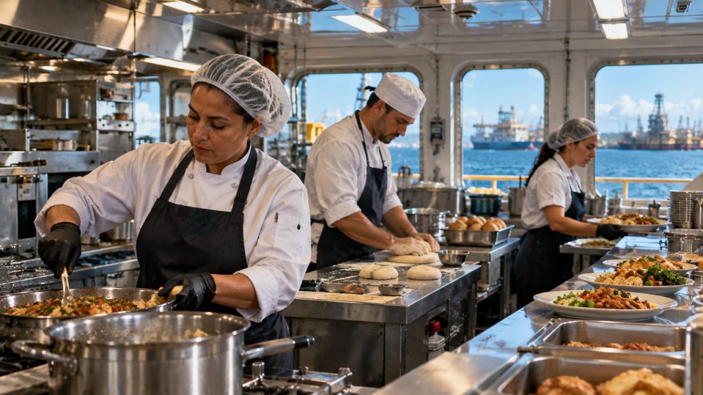 WEGA Marine divulgou vagas para taifeiro, cozinheiro, padeiro, camareiro, limpeza e mantém banco de talentos para futuros embarques